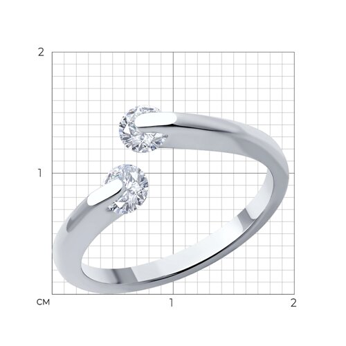 Кольцо из серебра с фианитами из серебро — вид 4