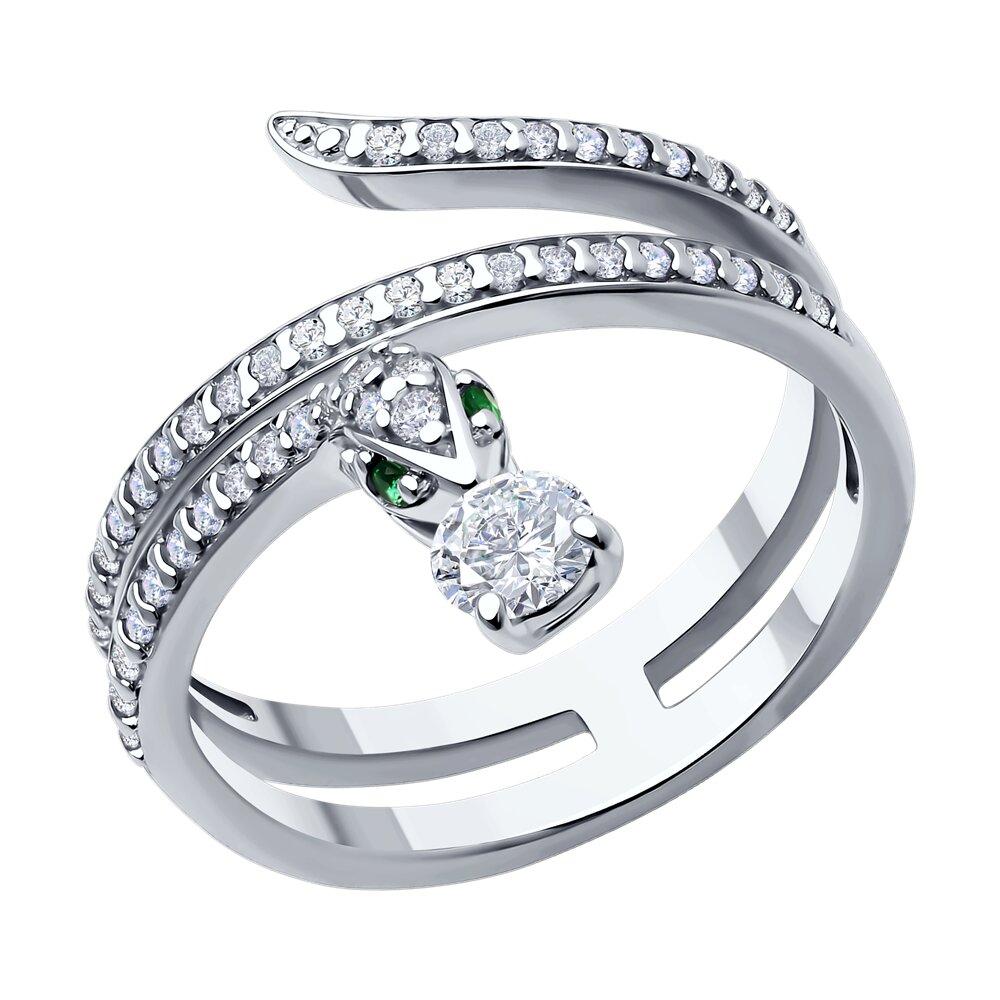 Кольцо из серебра с фианитами - видео на модели