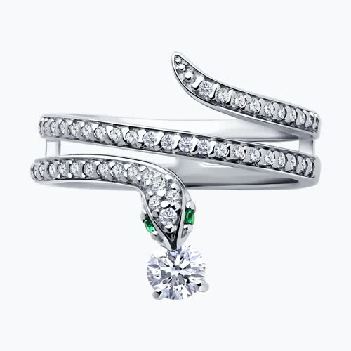 Кольцо из серебра с фианитами из серебро — вид 2