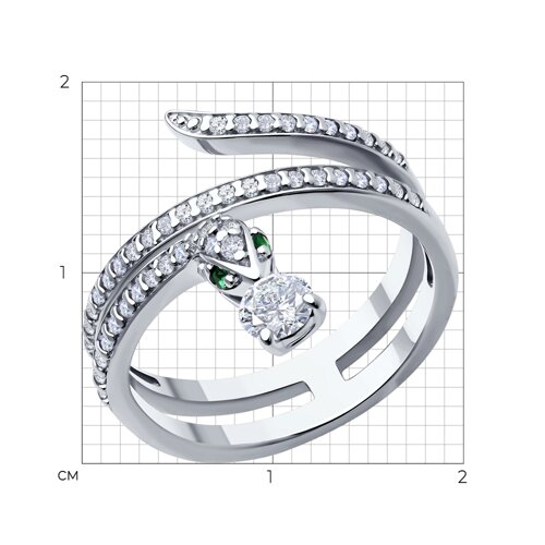 Кольцо из серебра с фианитами из серебро — вид 4