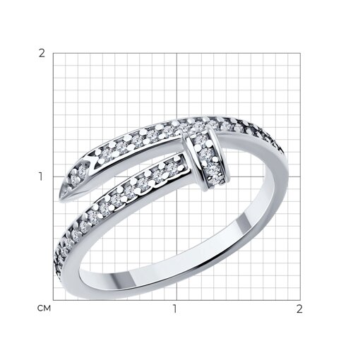 Кольцо из серебра с фианитами из серебро — вид 5