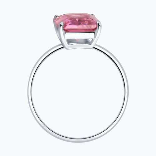 Кольцо из серебра с фианитом из серебро — вид 3