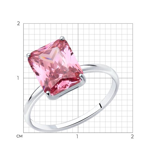 Кольцо из серебра с фианитом из серебро — вид 5