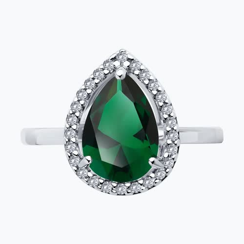 Кольцо из серебра с фианитами из серебро — вид 2