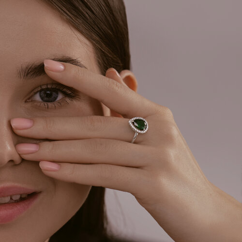 Кольцо из серебра с фианитами из серебро — вид 4