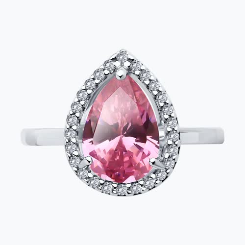 Кольцо из серебра с фианитами из серебро — вид 2