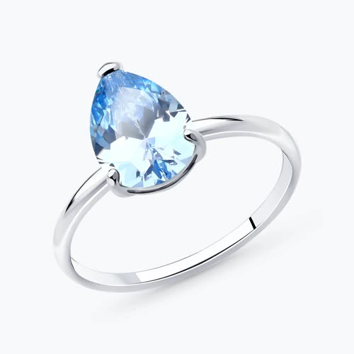 Кольцо из серебра с фианитом - видео на модели