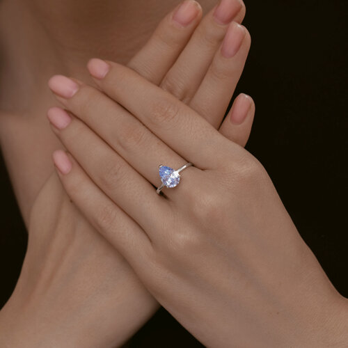 Кольцо из серебра с фианитом из серебро — вид 4