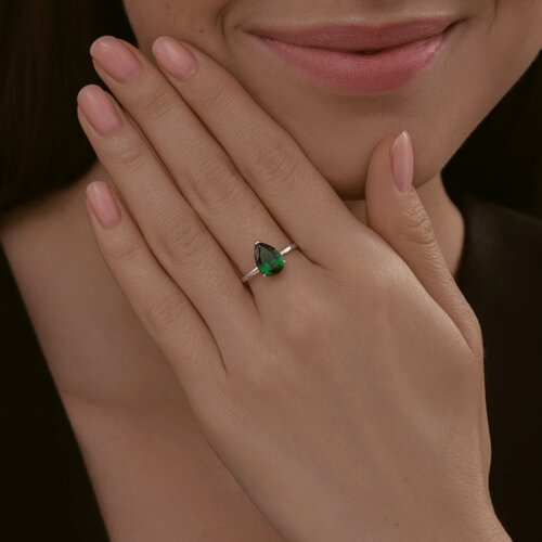 Кольцо из серебра с фианитом из серебро — вид 4