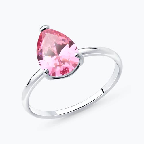 Кольцо из серебра с фианитом - видео на модели