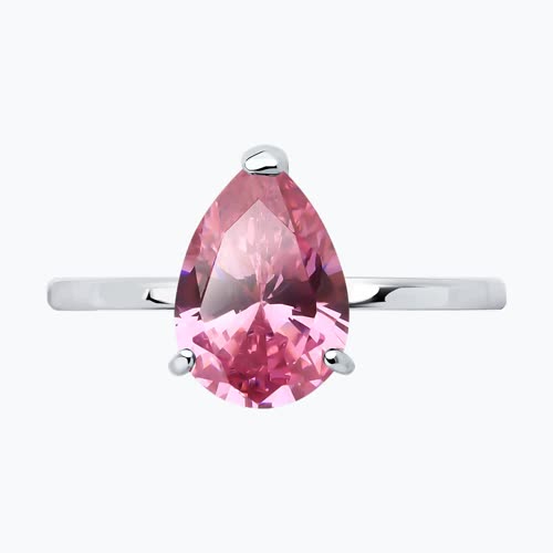 Кольцо из серебра с фианитом из серебро — вид 2