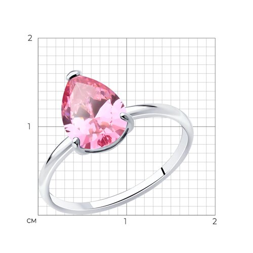 Кольцо из серебра с фианитом из серебро — вид 5