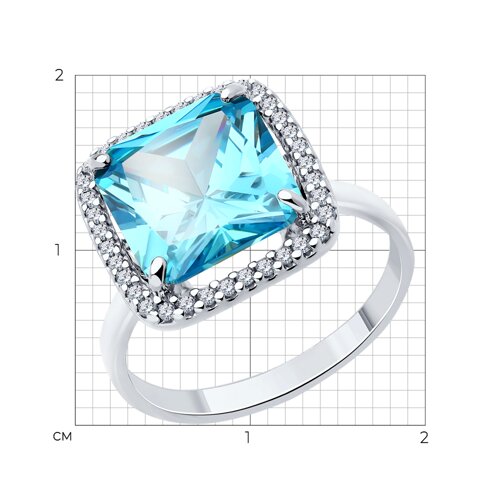 Кольцо из серебра с фианитами из серебро — вид 5