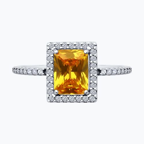 Кольцо из серебра с фианитами из серебро — вид 2