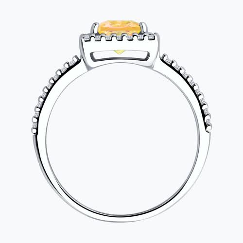 Кольцо из серебра с фианитами из серебро — вид 3