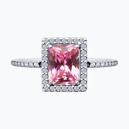 Кольцо из серебра с фианитами из серебро — вид 2