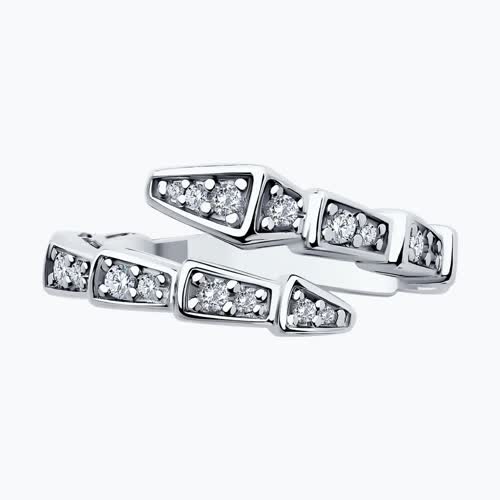 Кольцо из серебра с фианитами из серебро — вид 2