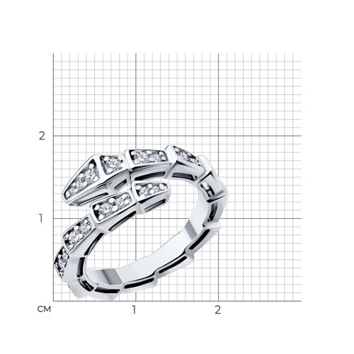 Кольцо из серебра с фианитами из серебро — вид 4