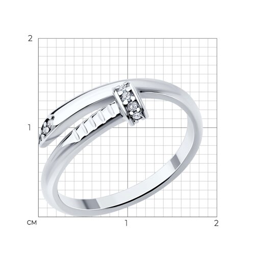 Кольцо из серебра с фианитами из серебро — вид 5