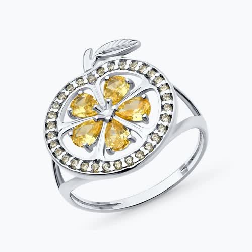 Кольцо из серебра с фианитами - видео на модели