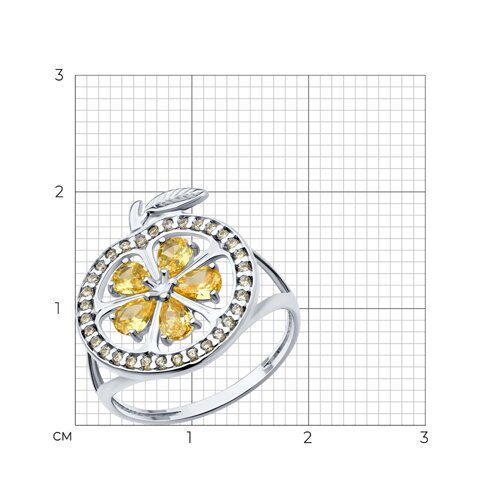 Кольцо из серебра с фианитами из серебро — вид 4