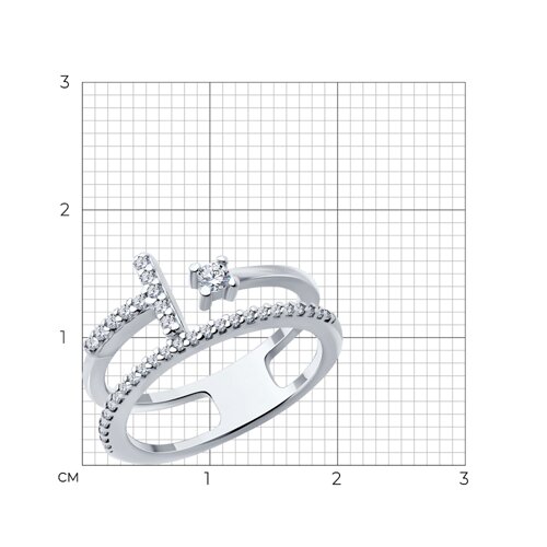 Кольцо из серебра с фианитами из серебро — вид 4