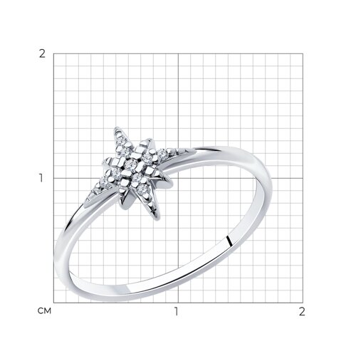 Кольцо из серебра с фианитами из серебро — вид 4