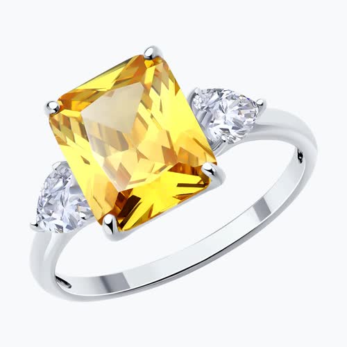 Кольцо из серебра с фианитами - видео на модели