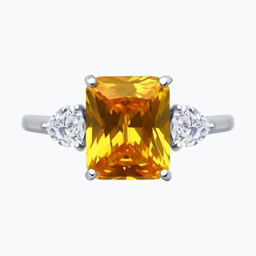 Кольцо из серебра с фианитами из серебро — вид 2