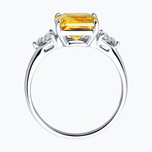 Кольцо из серебра с фианитами из серебро — вид 3