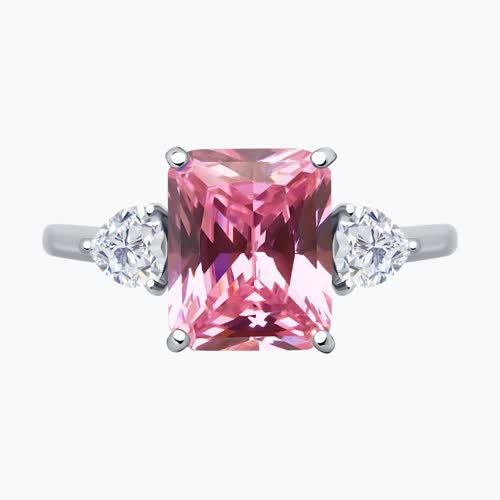 Кольцо из серебра с фианитами из серебро — вид 2