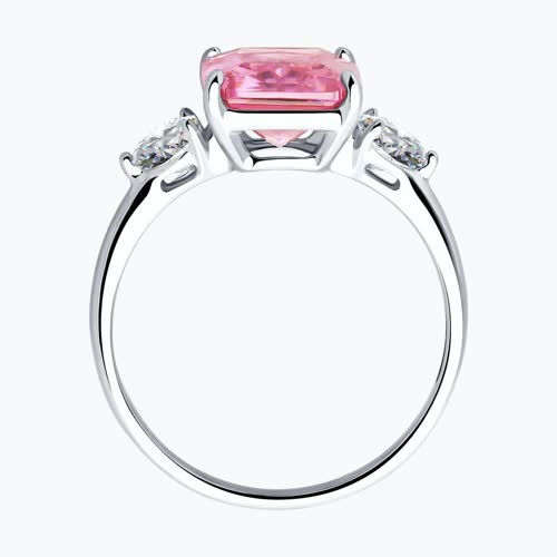 Кольцо из серебра с фианитами из серебро — вид 3