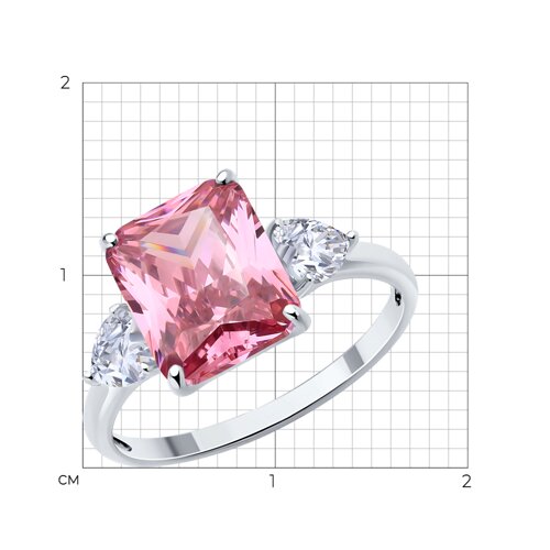 Кольцо из серебра с фианитами из серебро — вид 5