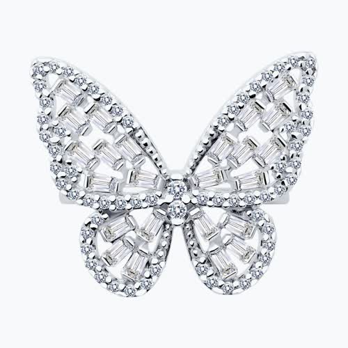 Кольцо из серебра с фианитами из серебро — вид 2