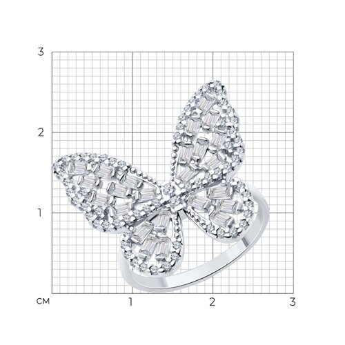 Кольцо из серебра с фианитами из серебро — вид 4