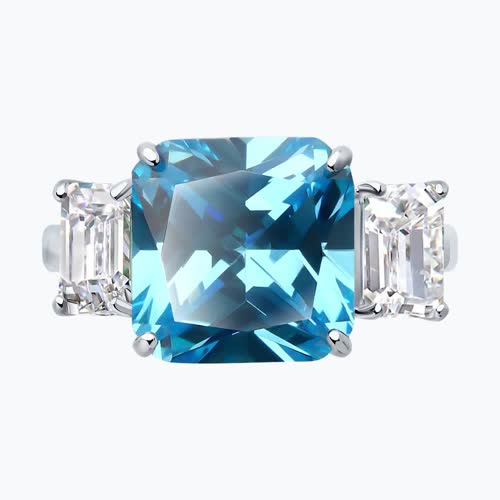 Кольцо из серебра с фианитами из серебро — вид 2