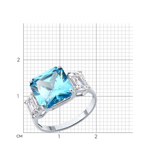 Кольцо из серебра с фианитами из серебро — вид 4