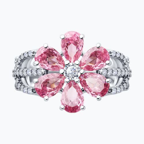 Кольцо из серебра с фианитами из серебро — вид 2