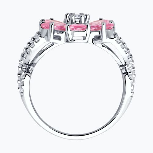 Кольцо из серебра с фианитами из серебро — вид 3