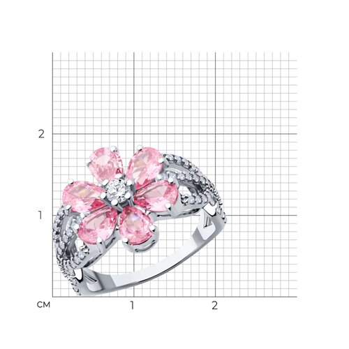 Кольцо из серебра с фианитами из серебро — вид 5