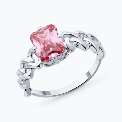 Кольцо из серебра с фианитом - видео на модели