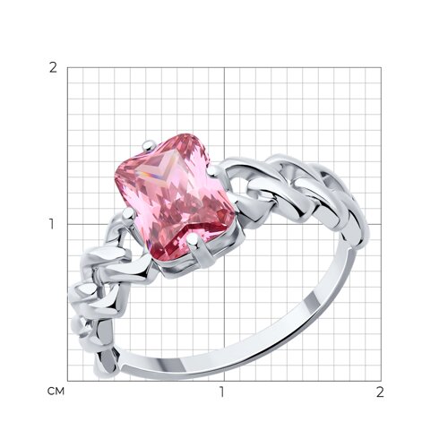 Кольцо из серебра с фианитом из серебро — вид 4