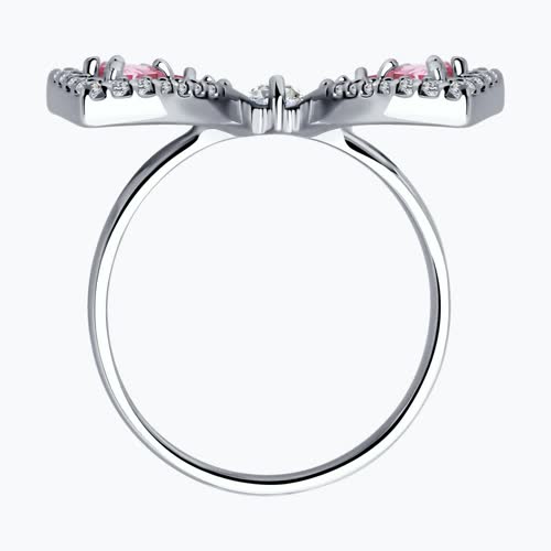 Кольцо из серебра с фианитами из серебро — вид 3