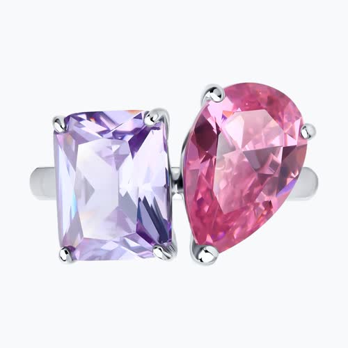 Кольцо из серебра с фианитами из серебро — вид 2