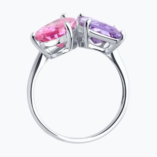 Кольцо из серебра с фианитами из серебро — вид 3