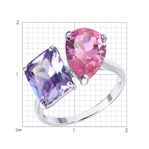 Кольцо из серебра с фианитами из серебро — вид 5