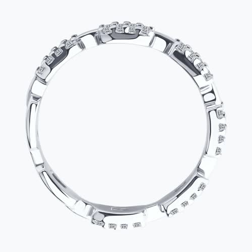 Кольцо из серебра с фианитами из серебро — вид 3