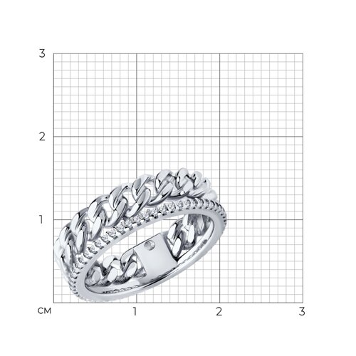 Кольцо из серебра с фианитами из серебро — вид 5