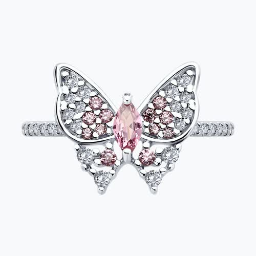 Кольцо из серебра с фианитами из серебро — вид 2