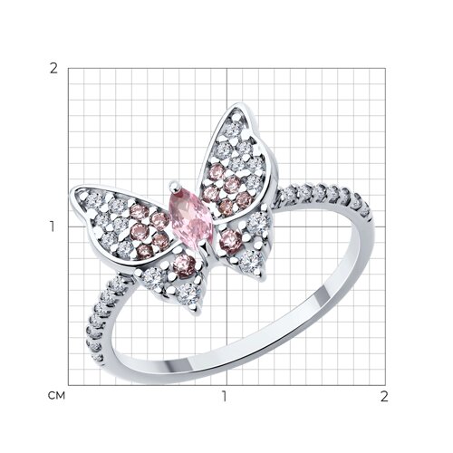 Кольцо из серебра с фианитами из серебро — вид 5